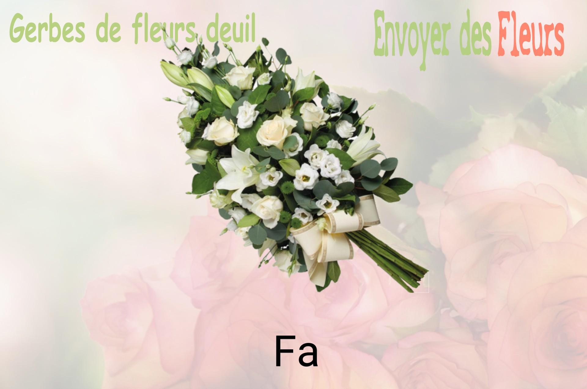 Gerbe de fleurs de deuil livrée à Fa